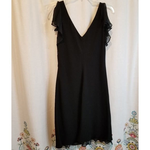 Jones new York black dress flutter sleeve cocktail size 8 - Picture 2 of 5